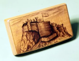 Mauchline-Schnupftabakdose, handbemalt, schottisch, 1810